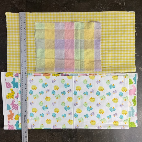 Small craft sewing fabric pack bunny rubber duck gingham & checkered prints - Picture 5 of 6